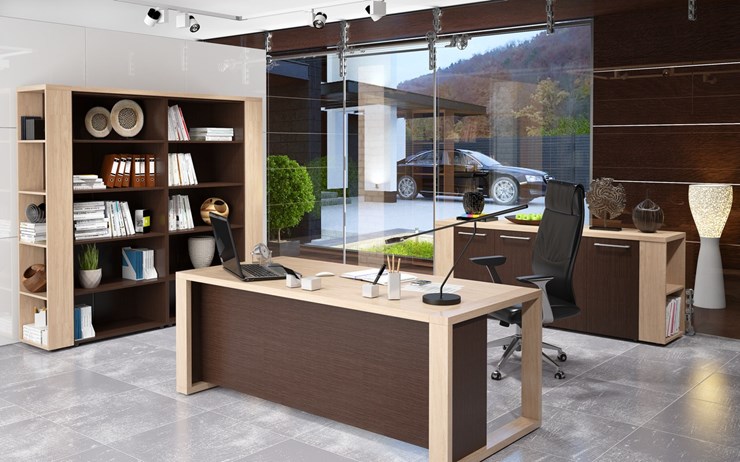 Кабинет руководителя ALTO с высоким шкафом для одежды, низким для документов и журнальным столиком в Брянске - изображение 3