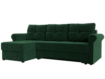 Угловой раскладной диван Леон боннель, Зеленый (Велюр) в Брянске