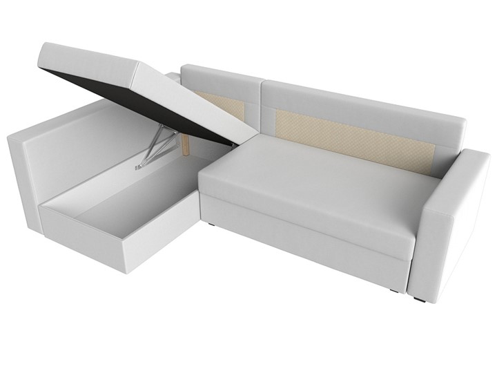Угловой раскладной диван Мансберг, Белый (Экокожа) в Брянске - изображение 3
