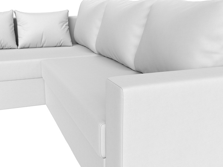 Угловой раскладной диван Мансберг, Белый (Экокожа) в Брянске - изображение 4