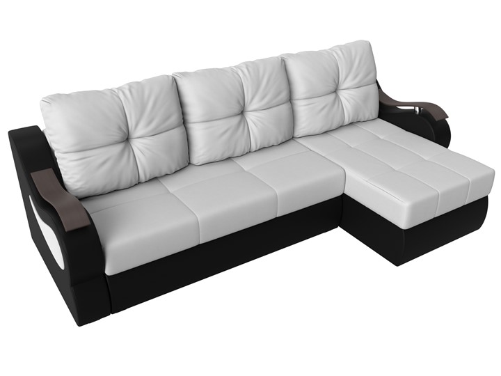 Угловой диван Меркурий, Белый/черный (экокожа) в Брянске - изображение 4