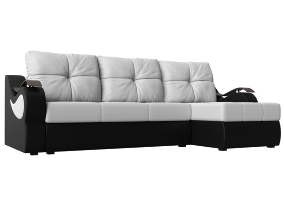 Угловой диван Меркурий, Белый/черный (экокожа) в Брянске - изображение
