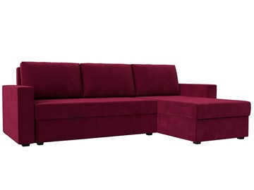 Угловой диван с оттоманкой Траумберг Лайт, Бордовый (микровельвет) в Брянске