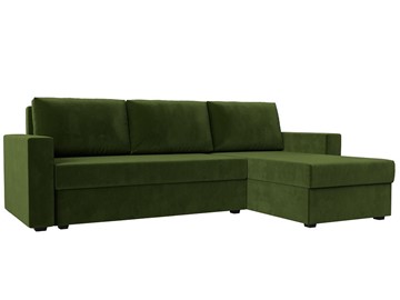 Угловой диван с оттоманкой Траумберг Лайт, Зеленый (микровельвет) в Брянске
