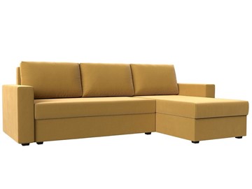 Угловой диван с оттоманкой Траумберг Лайт, Желтый (микровельвет) в Брянске