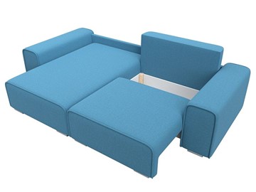 Угловой диван с оттоманкой Лига-029, Амур голубой (Рогожка) в Брянске - предосмотр 1