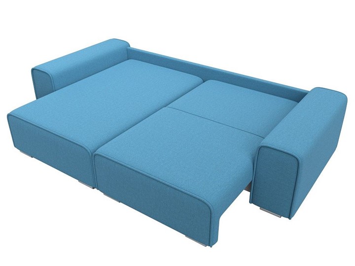 Угловой диван с оттоманкой Лига-029, Амур голубой (Рогожка) в Брянске - изображение 2
