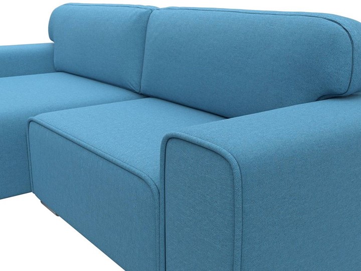 Угловой диван с оттоманкой Лига-029, Амур голубой (Рогожка) в Брянске - изображение 5