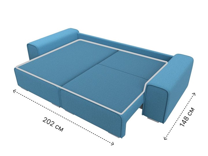 Угловой диван с оттоманкой Лига-029, Амур голубой (Рогожка) в Брянске - изображение 9