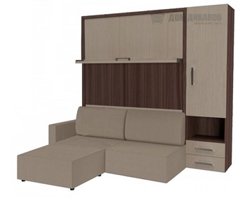 Подъемная кровать Кровать-трансформер Smart (ШП+КД 1600+Пуф), шкаф правый, левый подлокотник в Брянске