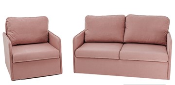 Комплект мебели Амира розовый диван + кресло в Брянске