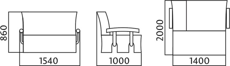 Прямой диван Аккордеон с боковинами, спальное место 1400 в Брянске - изображение 4