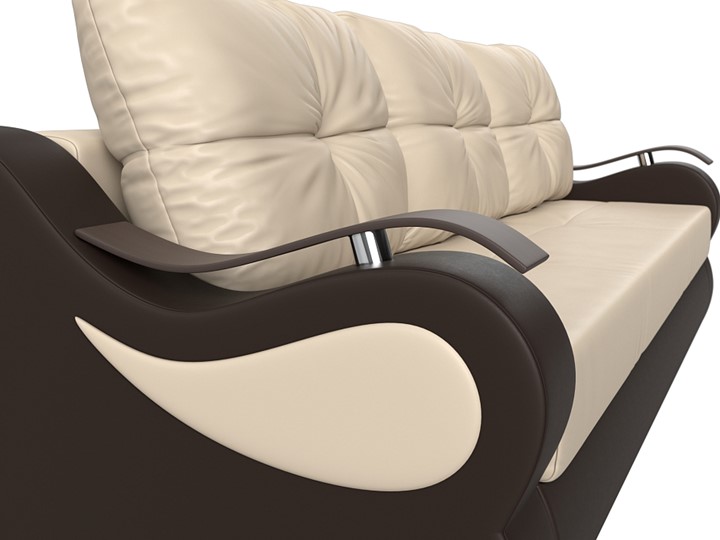 Прямой диван Меркурий еврокнижка, Бежевый/коричневый (экокожа) в Брянске - изображение 3
