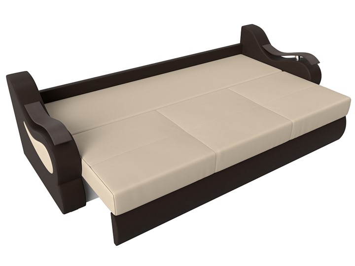 Прямой диван Меркурий еврокнижка, Бежевый/коричневый (экокожа) в Брянске - изображение 5