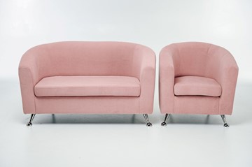 Комплект мебели Брамс  цвет розовый диван 2Д + кресло в Брянске