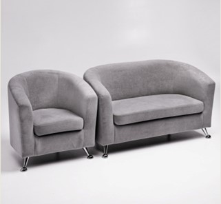 Комплект мебели Брамс  цвет серый диван 2Д + кресло в Брянске - предосмотр
