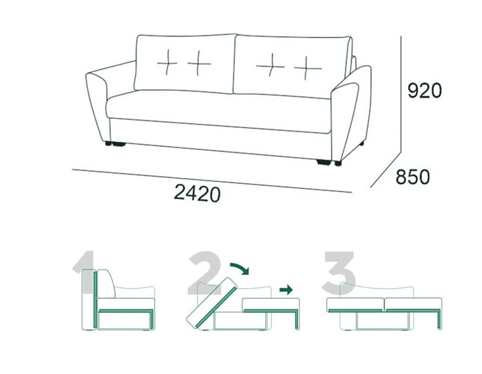 Прямой диван Мальта 1 К БД в Брянске - изображение 5