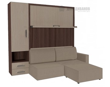 Шкаф-кровать Кровать-трансформер Smart (ШЛ+КД 1400+Пуф), шкаф левый, правый подлокотник в Брянске