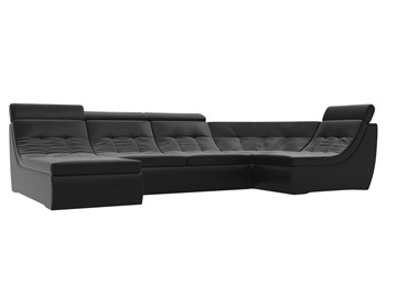 Модульный П-образный диван Холидей люкс, Черный (экокожа) в Брянске