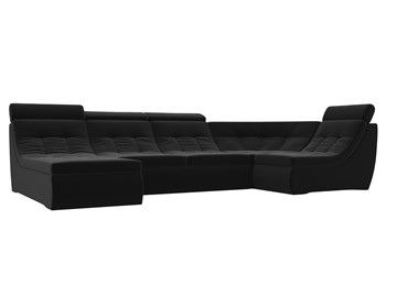 Модульный раскладной диван Холидей люкс, Черный (микровельвет) в Брянске