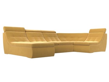 Модульный П-образный диван Холидей люкс, Желтый (микровельвет) в Брянске
