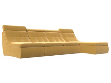 Модульный угловой диван Холидей люкс, Желтый (микровельвет) в Брянске