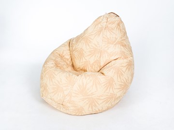 Кресло-мешок Груша большое, жаккард, бежевые листья в Брянске