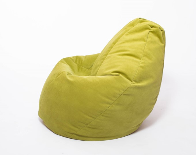 Кресло-мешок Груша малое, велюр однотон, травянное в Брянске - изображение 2