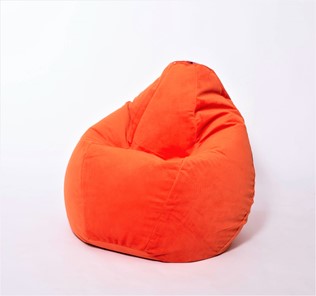 Кресло-мешок Груша среднее, велюр однотон, оранжевое в Брянске