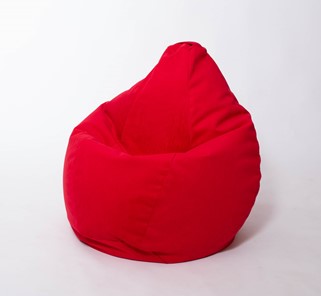 Кресло-мешок Груша большое, велюр однотон, красное в Брянске - предосмотр