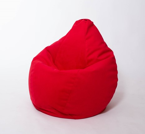 Кресло-мешок Груша большое, велюр однотон, красное в Брянске - изображение