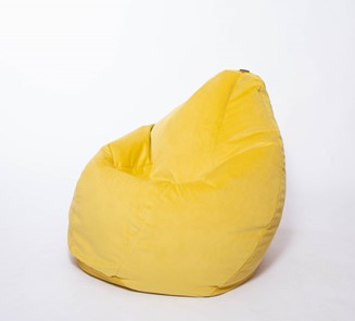 Кресло-мешок Груша большое, велюр однотон, лимонное в Брянске