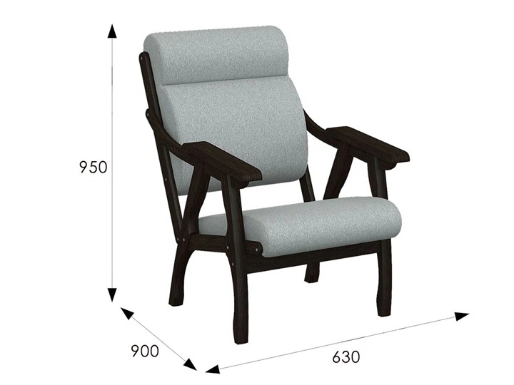 Кресло Вега 10 ткань серый, каркас венге в Брянске - изображение 6