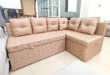 Угловой кухонный диван Яшма 1 ДУ Весь в ткани Жаккард AFINA 06 в Брянске