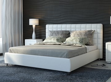 Спальная кровать Corso-3 200x200, Экокожа (Белый) в Брянске