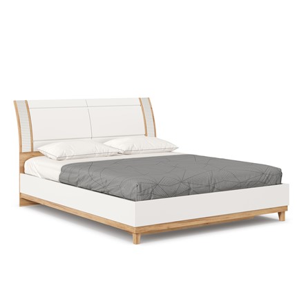 Спальная кровать Бари 1600 Дуб Золотой/Белый ЛД 698.140 в Брянске - изображение