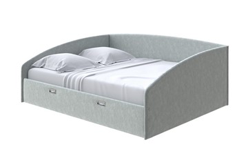 Кровать в спальню Bono 160х200, Флок (Бентлей Дымчатый) в Брянске