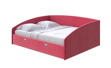 Двуспальная кровать Bono 160х200, Велюр (Forest 13 Красный) в Брянске