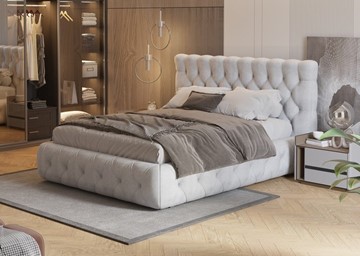 Кровать спальная Castello 180х200, Флок (Бентлей Светло-серый) в Брянске
