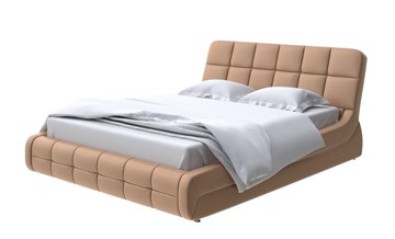 Спальная кровать Corso-6 140x200, Экокожа (Бронзовый перламутр) в Брянске