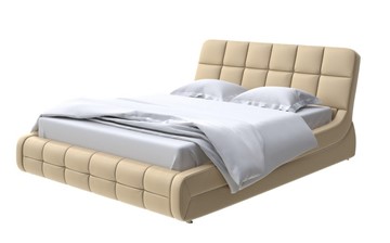 Спальная кровать Corso-6 140x200, Экокожа (Золотой перламутр) в Брянске