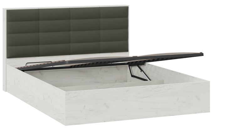 Кровать с подъемным механизмом Агата тип 1 (Дуб крафт белый, Велюр Серый) в Брянске - изображение 2
