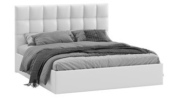 2-спальная кровать с подъемным механизмом Эмбер (Экокожа белая) в Брянске