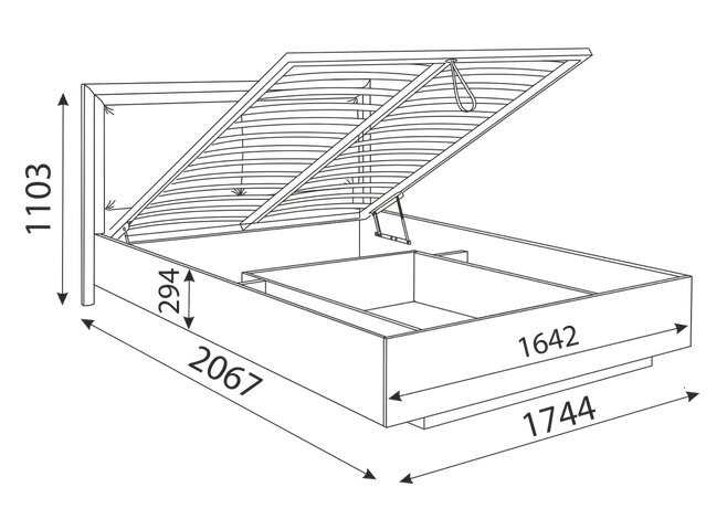 Кровать двуспальная с подъемным механизмом Глэдис М33 (Дуб золотой) в Брянске - изображение 1