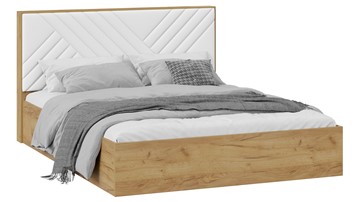 Кровать спальная с подъемным механизмом Хилтон Тип 1 с заглушиной (Дуб крафт золотой/Белый) в Брянске