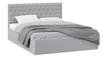 Кровать двуспальная с подъемным механизмом Порто (Велюр Confetti Silver) с заглушиной в Брянске