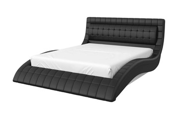 Кровать 2-спальная Виргиния 160х200 (кожзам черный) с основанием в Брянске