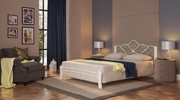 Кровать 2-спальная Венера 4 Лайт, 1600, белый/белый в Брянске - изображение