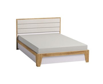 Двуспальная кровать Айрис 306 1800 с гибкими ламелями металл, Белый-Дуб золотистый в Брянске