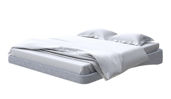 Парящая кровать 2-спальная 160х200, Рогожка (Levis 83 Светло-Серый) в Брянске - изображение